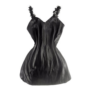 VTG Black Nightgown Slip Dress Large Black Lace Dark Romantic Fairy Whimsigoth